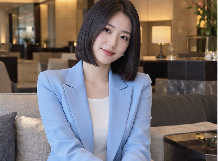 인계동 아늑웰빙 움직임 관리 안내 카드의 서로 다른 20대 성인 한국 여성 모델