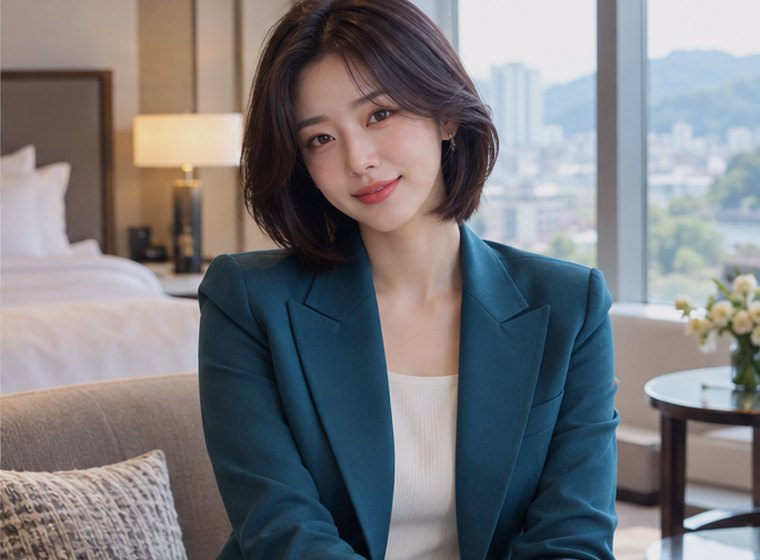 인계동 편안이완 향·오일 관리 안내 카드의 서로 다른 20대 성인 한국 여성 모델