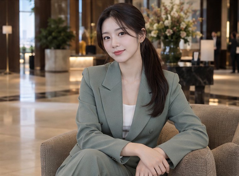 인계동 여정회복 균형 관리 안내 카드의 서로 다른 20대 성인 한국 여성 모델