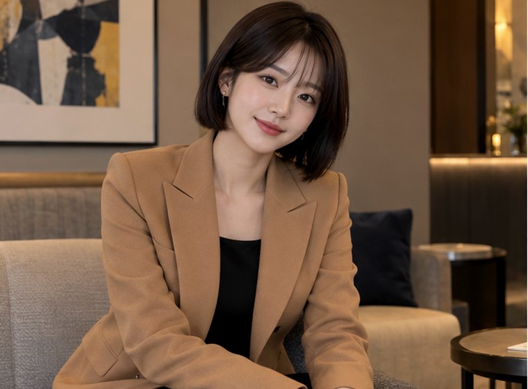 인계동 안심건강 회복 관리 안내 카드의 서로 다른 20대 성인 한국 여성 모델